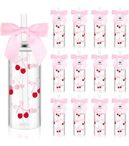 Sweetude 12 Pcs Bow Clear PVC Gift Bags with Handle Sweetude 12 Pcs Bow Clear PVC Gift Bags with Handle