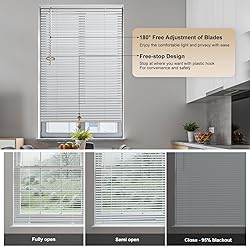 SEEYE Cordless Mini Blinds Aluminum Venetian Blind