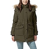 PUREPEAR Women's Thicken Puffer Coat Winter Removable Fur Hood Parka Jacket with Pockets