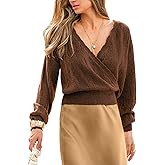 CUPSHE Women's Fall Knit Sweater 2025 Long Sleeves Round Neck Open Back Lightweight Pullover Reversible Casual Sweater Top