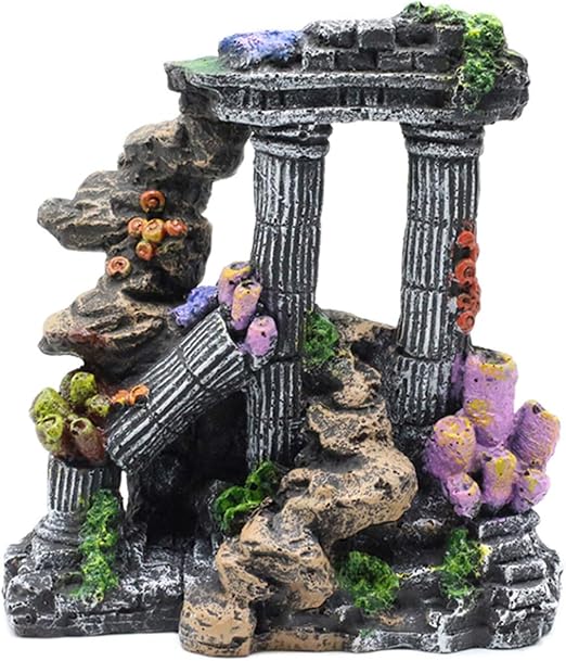 Amazon Com Tfwadmx Aquarium Decoration Roman Columns Resin Betta Fish Tank Rock Cave Decor Hideout Ancient Ruins Aquarium Ornament For Fish Shrimp Pet Supplies