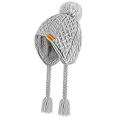 Gopaice Kids Winter Beanie Hat with Pom Pom, Winter Fleece Lining Skiing Caps with Warm Ear Flap 4-10 Years