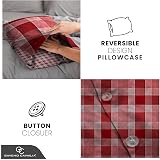 GC Gaveno Cavalia Soft & Cozy Check Double Quilt Cover Denim Red view 4