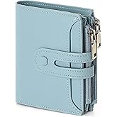 GAEKEAO Small Wallet for Women, Bifold RFID Blocking Credit Card Case Purse with Zipper Pocket