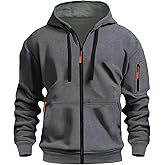 MANTORS Mens Fleece Jackets Contrast Hoodies Lightweight Sweatshirt Color Block Jacket Coats