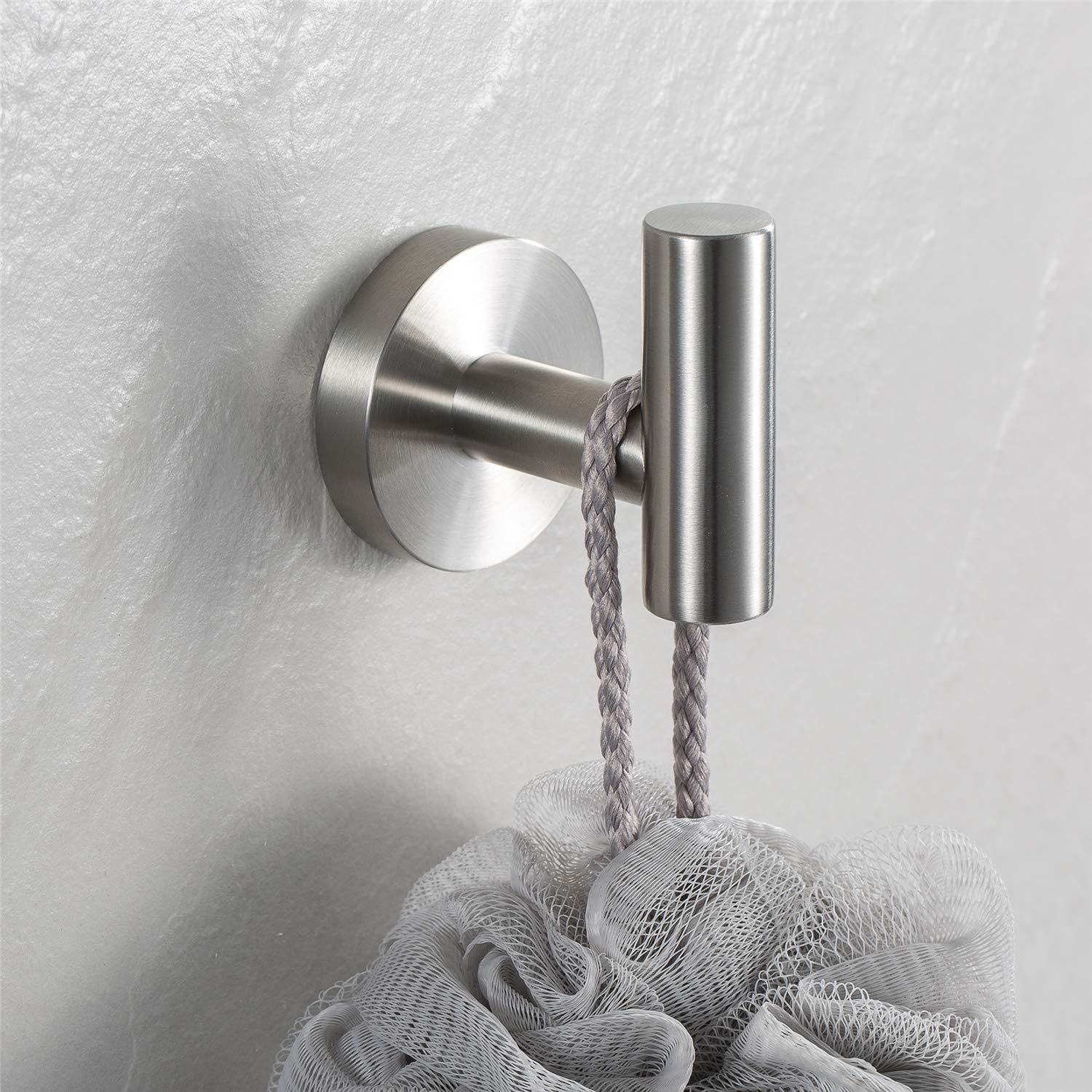 YGIVO 2 Pack Towel Hooks, Brushed Nickel SUS304 Stainless Steel Coat Robe Clothes Hook Modern Wall Hook Holder for Bathroom Kitchen Garage Hotel Wall Mounted (Brushed Nickel): Home & Kitchen
