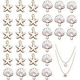 NIIIYTYB 30Pcs Shell Charm Starfish Charms for Jewelry Making DIY Necklace Bracelet and Earrings Beachy Seashell Charms for Coastal Nautical Sea and Summer Inspired Handmade Jewelry Projects