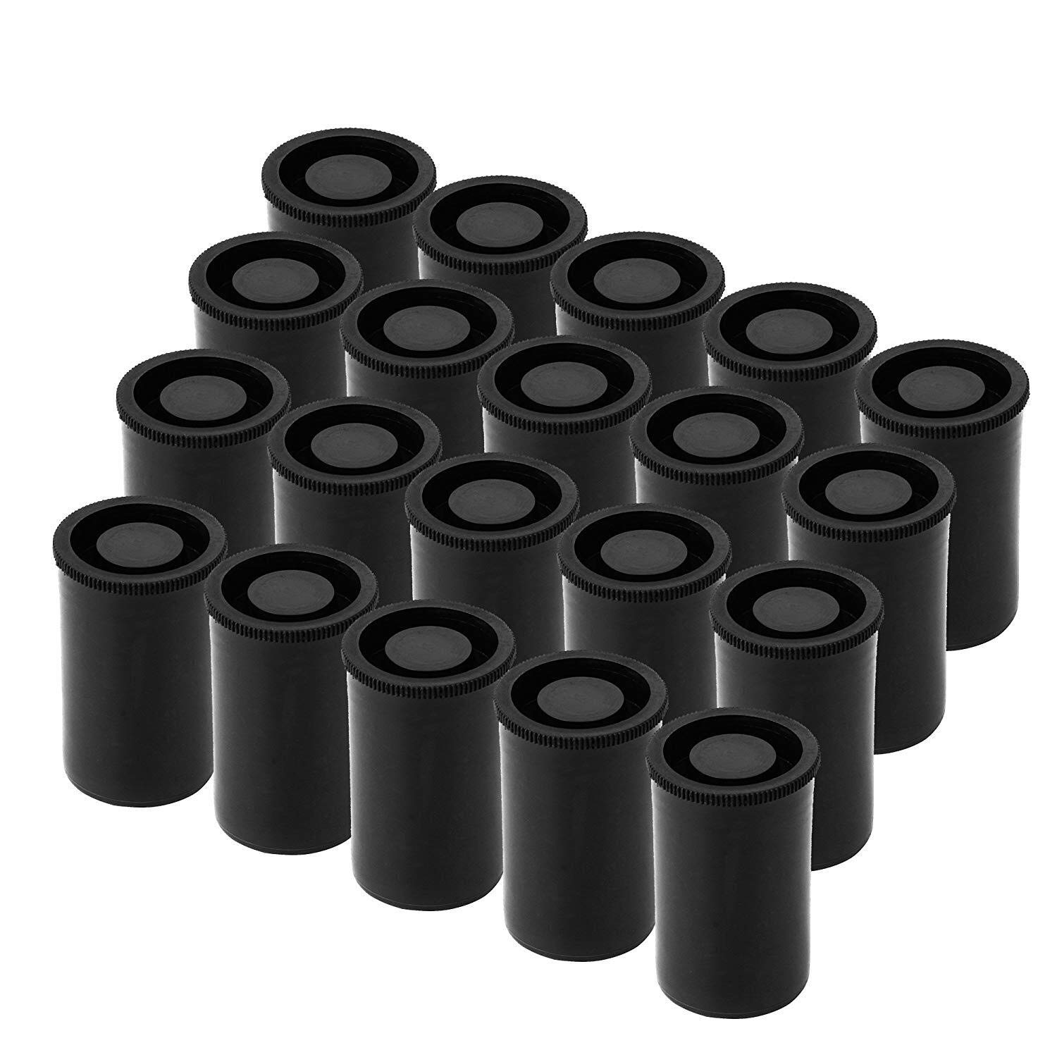 35mm Caliber Plastic Film Canisters -20pc (Black)