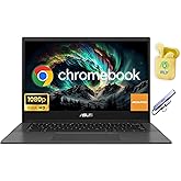 ASUS 14" FHD Thin & Light Chromebook Laptop Computer for Student Business, Chrome OS, 8-core MediaTek Kompanio 520, NLY Earphones, Gray (MediaTek Kompanio 520, 4GB RAM | 576GB Storage)