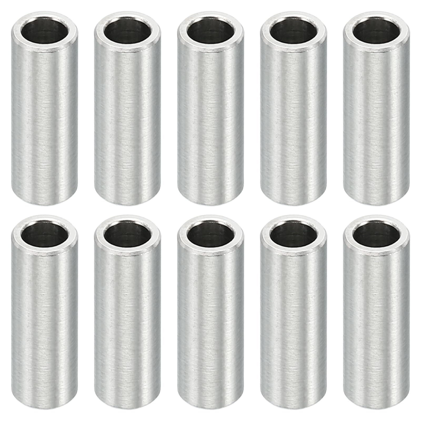 PATIKIL M4 Stainless Steel Spacers, 10 Pcs Metal Spacer Stainless Steel 4.1mm ID x 6mm OD X16mm L Stainless Steel Spacers Screw Standoff Round for 5/32inch or M4 Screw Bolts