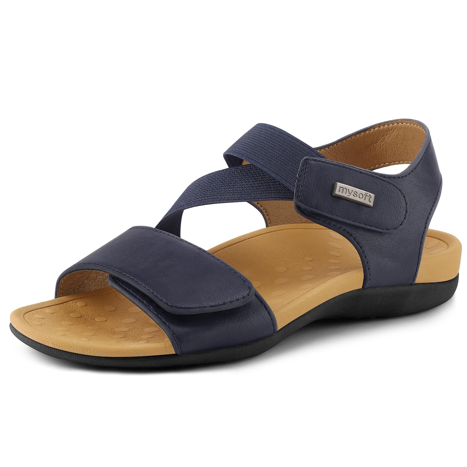 Photo 1 of (SIZE 7) (USED/FAIR) mysoft Women's Arch Support Sandals Orthotic Comfortable Walking Sandals Lightweight Adjustable Summer Outdoor Shoes 7