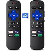 【Pack of 2】 Replacement for Roku-TV-Remote, Compatible for TCL Roku/Hisense Roku/Onn Roku/Sharp Roku Series Smart TVs (Not fo
