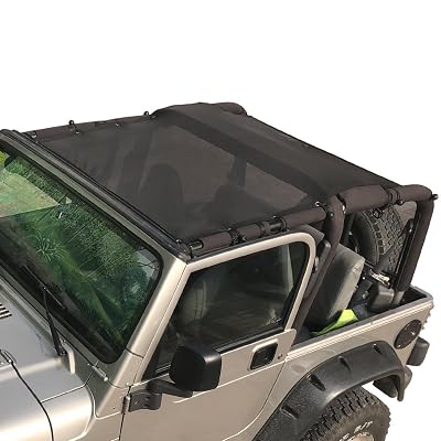 Savadi-Car Mesh Bikini Sunshade – Jeep Wrangler TJ 1997-2006, Black With USA Flag