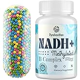 NADH Supplement with Methylated B Vitamins – NAD+ Supplement Format – Advanced Microbeadlets – 60 Veg Capsules