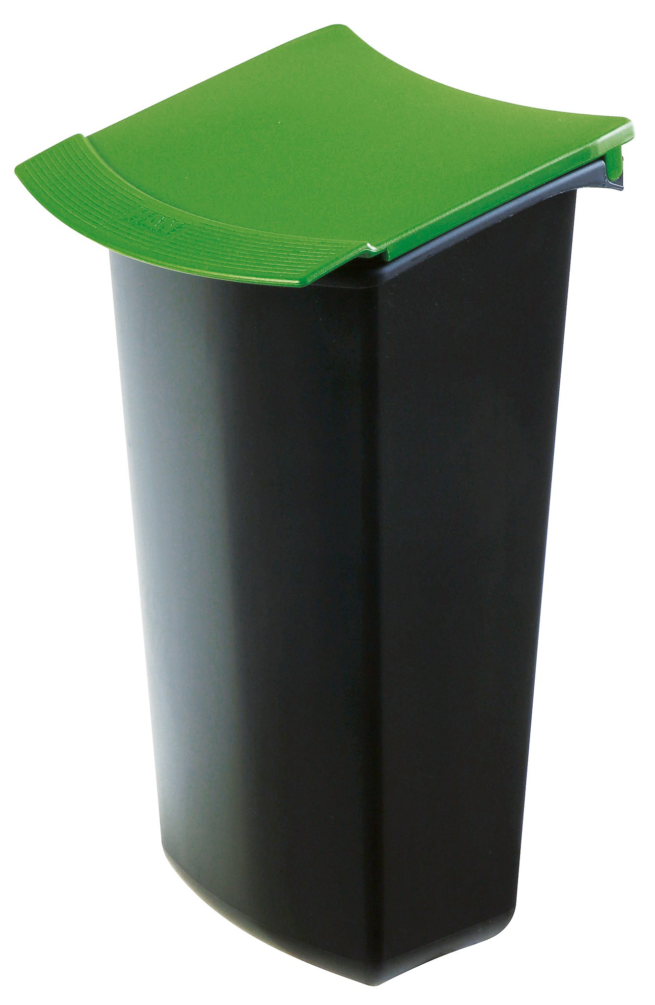 HAN 1843-05, MONDO waste insert with lid. Trendy and practical, ideal for waste separation, 3 litres, black-green