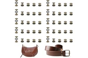 MABAHON 50 Set Leather Rivets Chicago Button Binding Screws Metal Rivet M5 x 4mm Leather Screws Fasteners Set Screw for Belt 