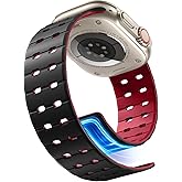 Getino Magnetic Silicone Band Compatible with Apple Watch Bands for Men 44mm 45mm 46mm 49mm 42mm Women,Strong Magnet Breathable Sport Strap for iWatch Series 11 Ultra 3 Ultra 2 Se 10 9 8 7 6 5 4 1