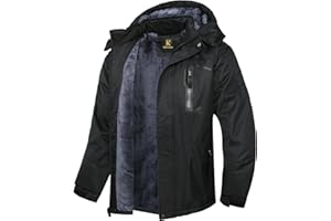 Keevoom Mens Winter Jackets Ski Snow Coats Warm Waterproof Hooded Raincoats Snowboarding Windproof Lined Windbreaker