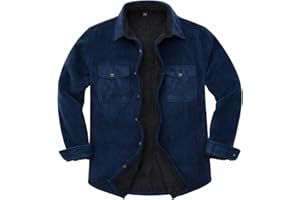 ThCreasa Mens Sherpa Fleece Lined Flannel Shirt Jacket Warm Button Down Plaid Shirt-Jac