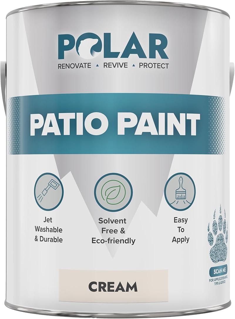 Polar Patio Paint Cream RAL 9001 2.5 L Outdoor Floor Paint