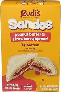 RUDIS BAKERY Peanut Butter & Strawberry Spread Sandos, 8 OZ