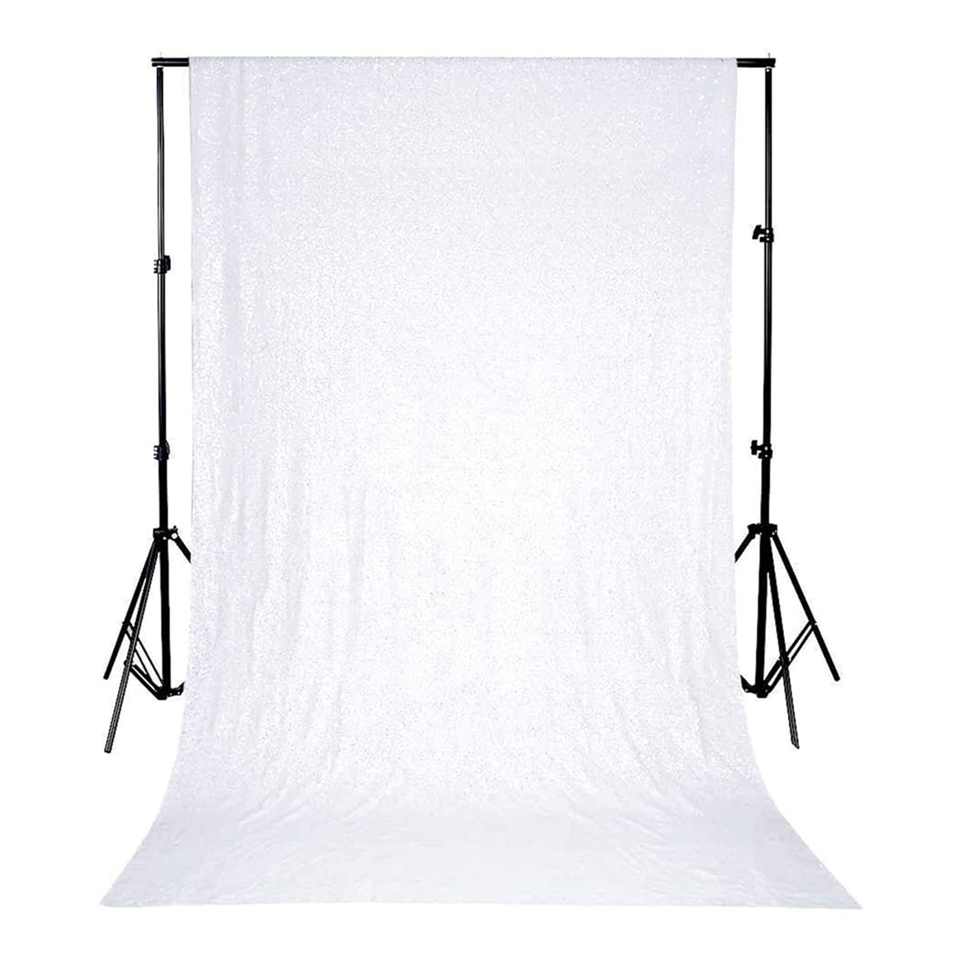 Trimming Shop White Sequin Backdrop Curtain 4ft x 7ft Sparkling Glitter Backdrop High-Density Sequin Fabric, Photography Background for Weddings, Birthdays, Parties, Christmas & Event Decoration