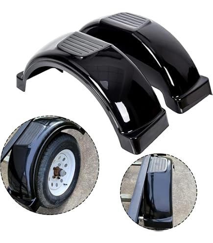 HECASA Single-Axle Trailer Fenders 8"-12" Skirt Wheels Top Step Skirt