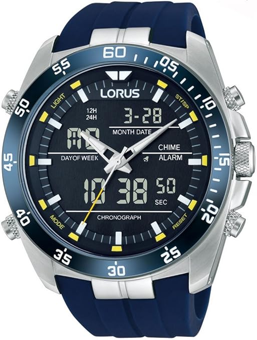 Lorus Hombre Digital Mens Analogue Digital Quartz Watch with Silicone