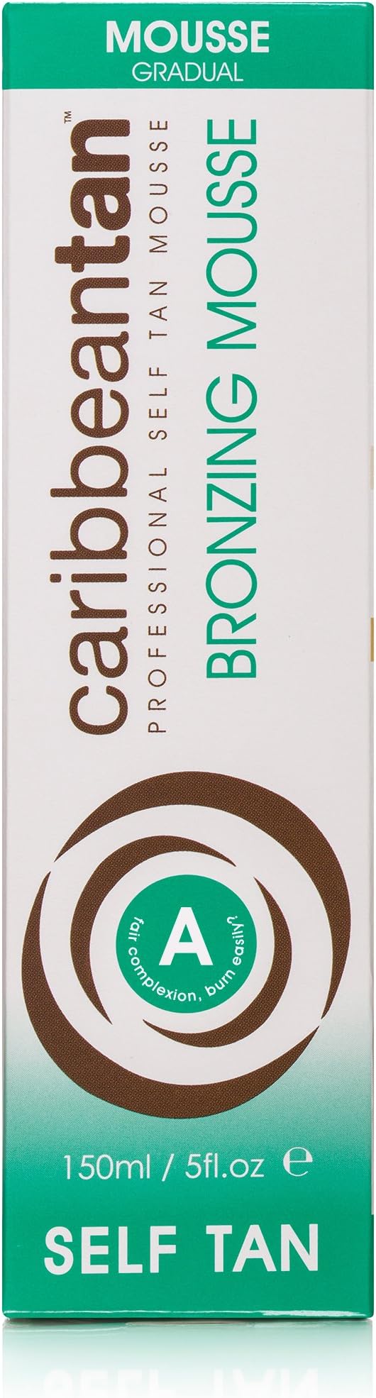 Caribbean Tan - Bronzing Mousse A - Fair Complexion,Sunless Natural Looking Self Tanner,Flawless Fake Tanning for Face and Body,Gradual Beauty Bronzer Foam (5.4 fl oz.)