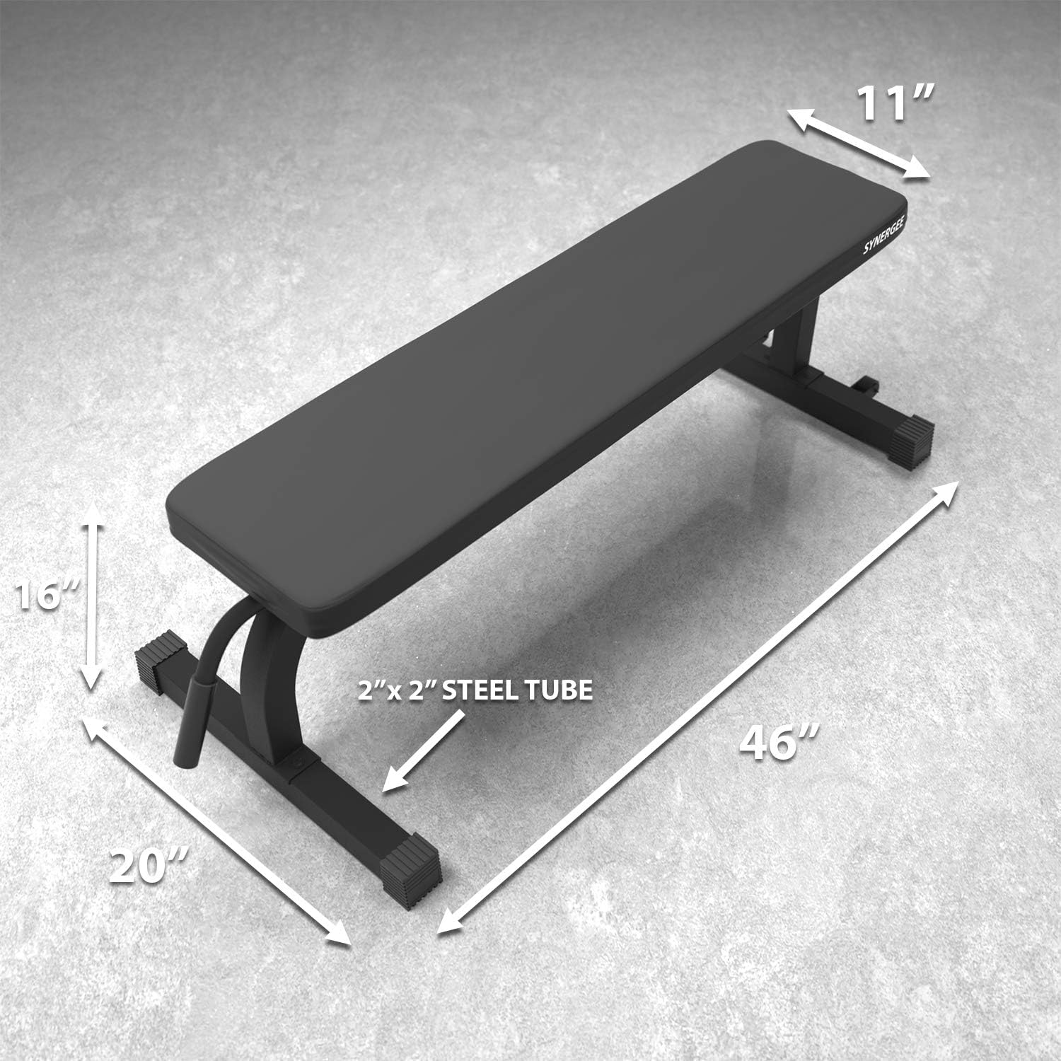 Synergee Flat Bench Workout Bench –Perfect for Pressing Exercises – Weight Bench for Dumbbell & Barbell Press Workouts – Great for Commercial, Garage and Home Gym: Sports & Outdoors