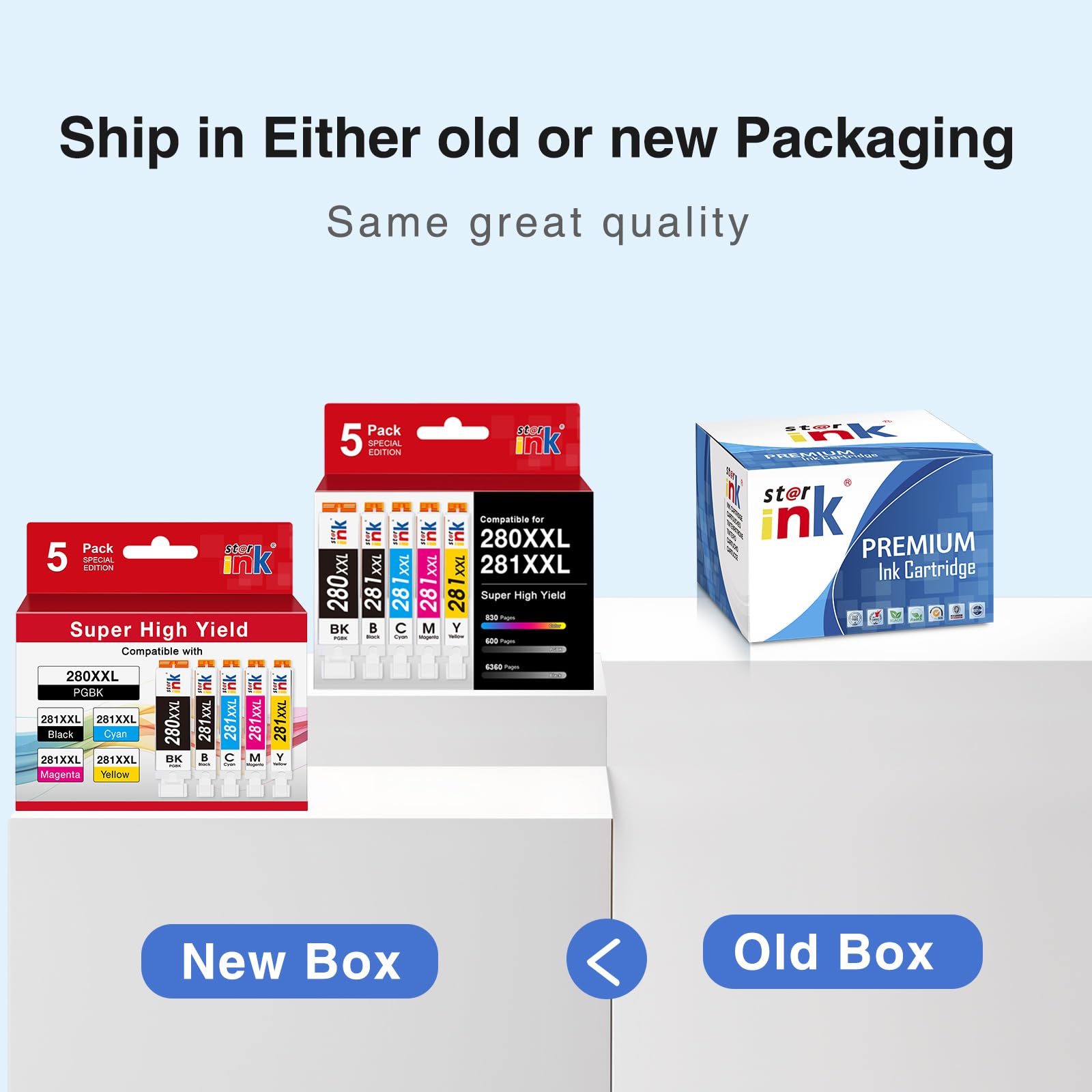 PGI-280XXL/CLI-281XXXL 5 Color Pack Replacement for Canon 280 281 Ink Cartridges Compatible with Canon TR8620a Ink Cartridges TR8520 Ink TR8620 TR7520 TS6320 TS6120 TS9120 TS8500 TR8600 TS9521C-5Pack