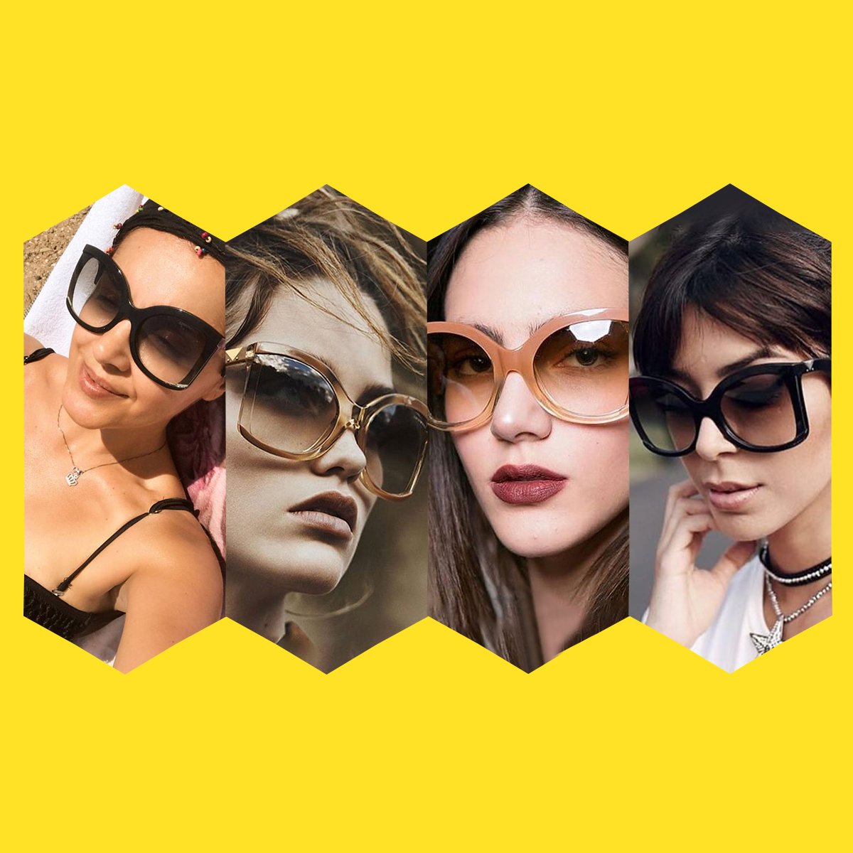 RAYSUN Sunglasses for Women Oversized Square Sunglasses Multi Tinted Frame Fashion Modern Shades 100% UV Protection Eyewear