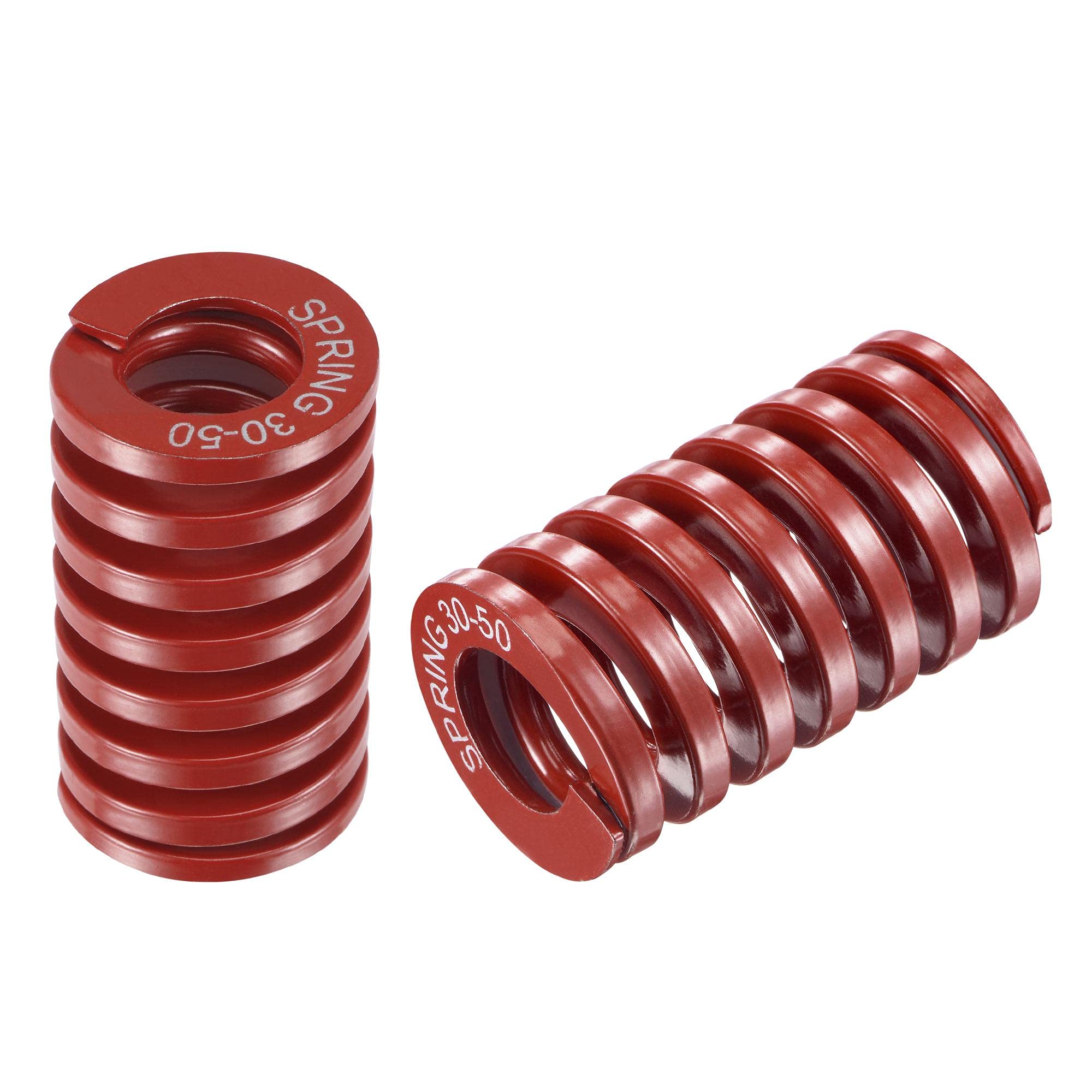 sourcing map 3D Printer Die Spring, 30mm OD 50mm Free Length 65Mn 1765N Load Capacity Compression Mould Die Springs Red 2pcs
