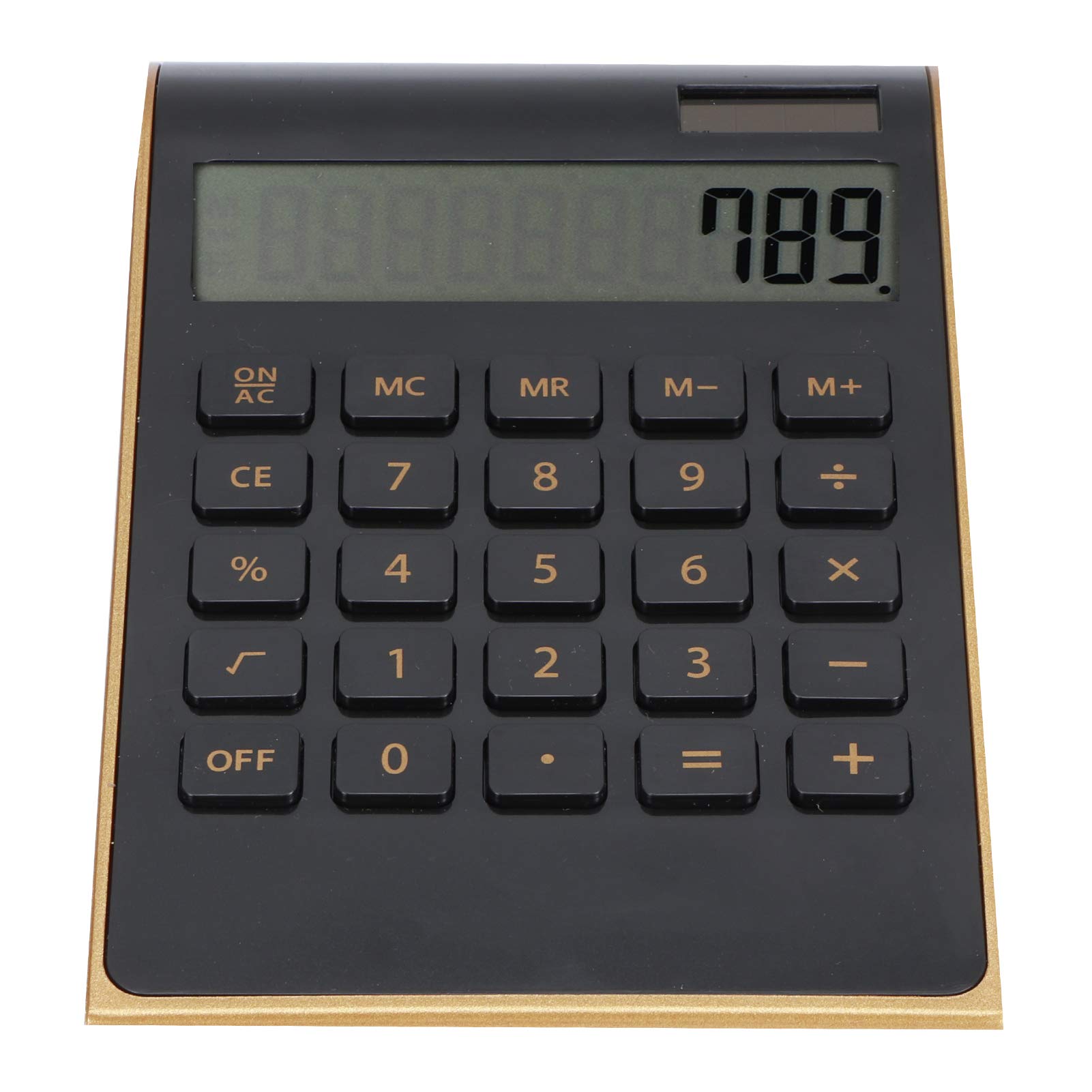 Omabeta LCD Display Desk Calculators Plastic 10 Digits Ergonomic Solar Calculator for Office Home for Financial Functions(black)