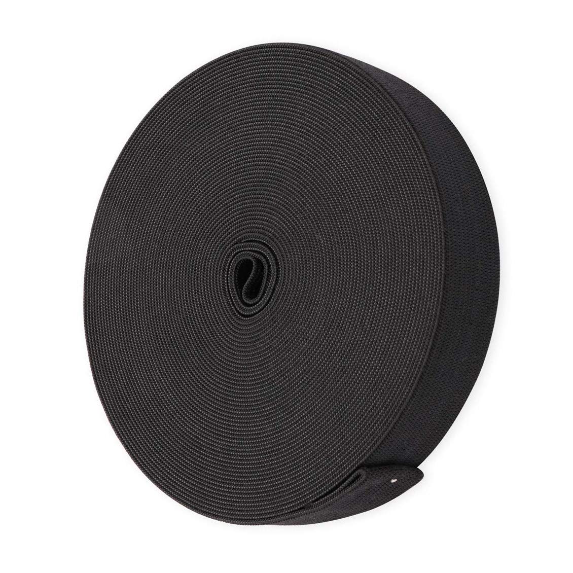 Wide Black Elastic Band Ideal for Sewing Waistbands and Crafts Accessories 20mm 11.5 Metres (Black)