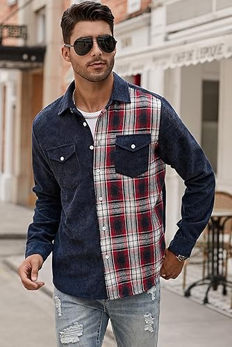 Carhartt T Shirt JMIERR Mens Casual Button Front Shirts Long