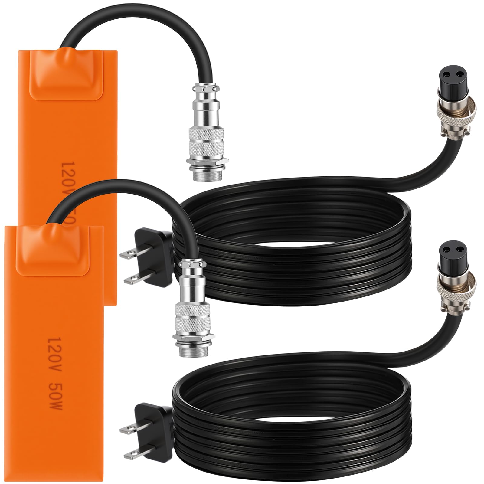 Photo 1 of 2 Pcs Engine Silicone Heating Pad 5''x 2'' Detachable Oil Pan Heater Block Heatering with 120? Thermostat-50w Self-adhesion Engine Block Heater Pad Line 6ft length for Cold Weather Car Oil Pan Heating