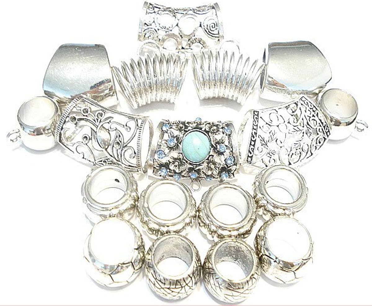 Wholesale Scarf Jewelry Bails Tubes Slides 9 Designs 18pc