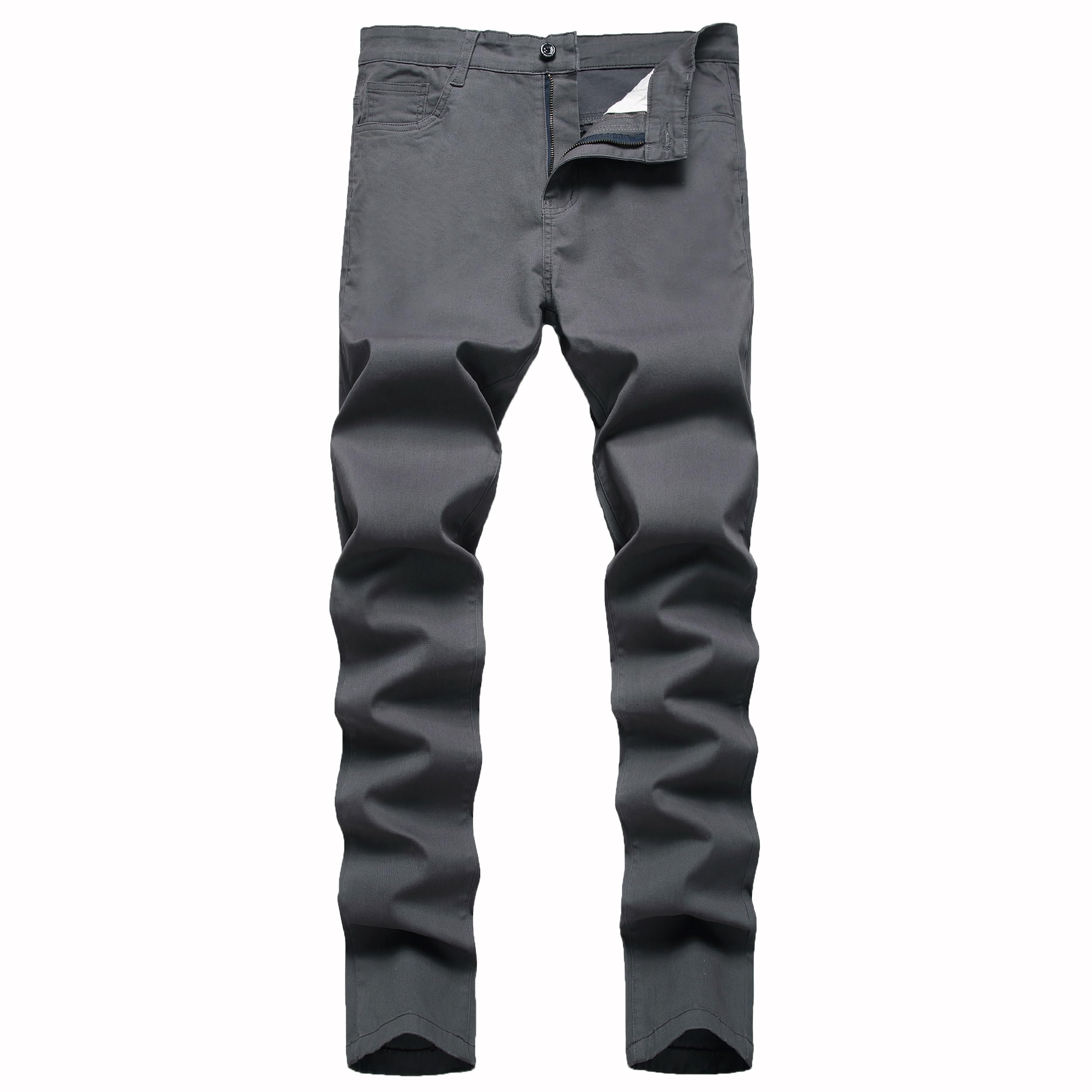 YIHUILONG Men's Dress Pants Stretch Slim Fit Casual Fashion Style Comfy ...
