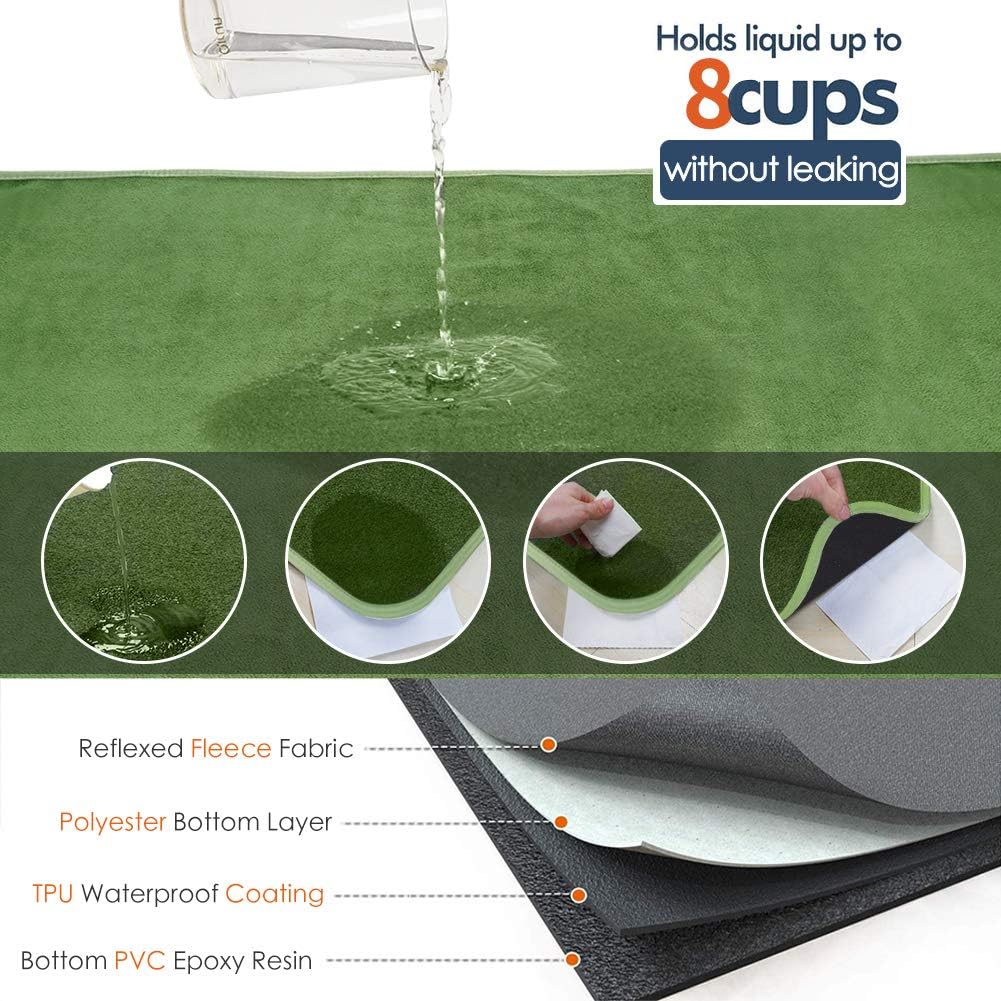 ULIGOTA Washable Dog Training Pad Extra Large 165cm x 121cm Reusable Green Puppy Pee Pad for Playpen Mat & Whelping Mat - Image 5