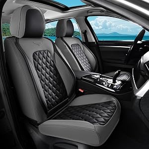 Coverado Universal Car Seat Covers Full Set, Minimalist Scratch-Resistant Waterproof Faux Leather Front & Rear Seat Protector