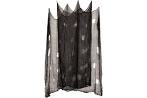 DealKits Halloween Creepy Cloth, Spooky Giant (80 x 200 in.) Cheese Cloth Tapestry for Halloween Party Supplies Decorations Outdoor Yard Home Wall Decor, Black