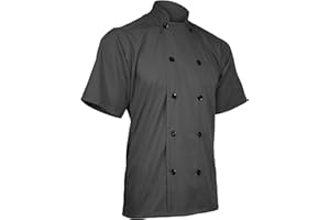 ChefsCloset Poplin Short Sleeve Color Chef Coat Chef Jacket