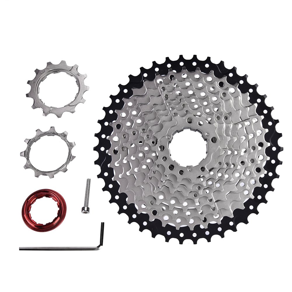 Demeras Bike Freewheel Cassette Steel Sprocket Gear for Road Mountain Bike 10 Speed 11-42T