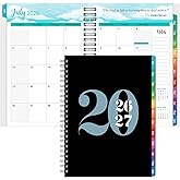 Planner 2026-2027- Academic Planner 2026-2027, JUL.2026 - JUN.2027, 6.4" x 8.3", 2026-27 Calendar Planner, Weekly and Monthly with Waterproof PVC Cover, Colorful Tabs, Spiral Bound, Perfect for School & Office - Black