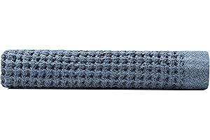 ONSEN Denim Bath Sheet - XL Denim Blue - Lightweight Quick-Dry Waffle Weave Travel Towel - Absorbent Supima Cotton Sheet for Home
