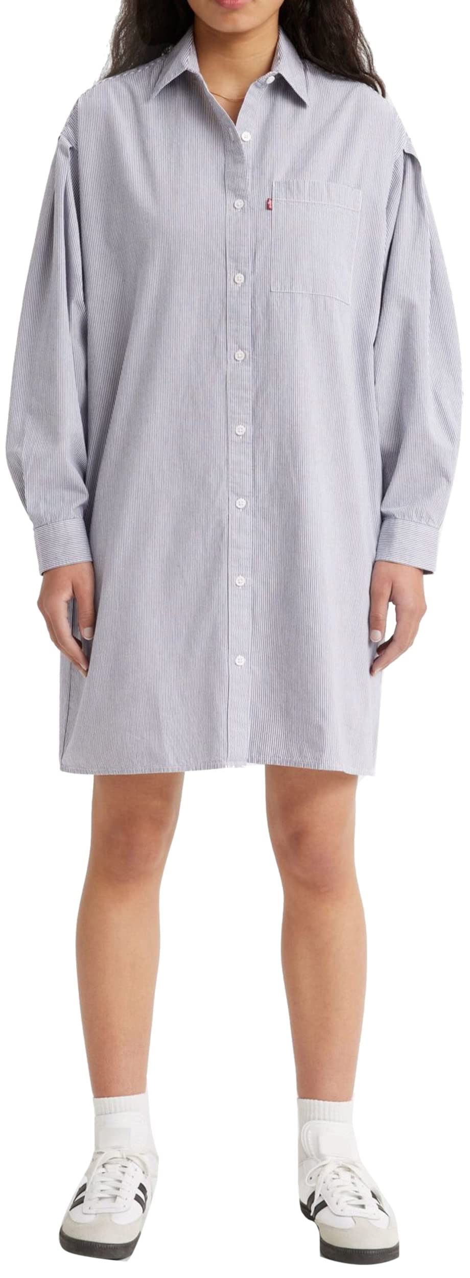 Levi's Women's Rhea Shirt Dress, Seraphina Stripe Crown Blue, XXS