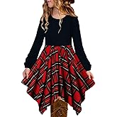 KYMIDY Girls High Low Midi Dress Long Sleeve Boho Swing Casual Dresses with Pockets for Kids 6-12 Years