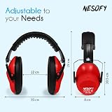 Nesofy Ear Defenders Children 26db Adjustable Foldable Red 3-16 Years view 2