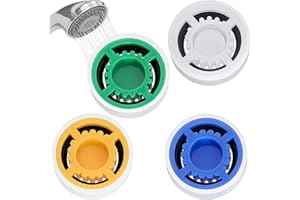 Mxxipp 4 Pack Shower Flow Reducer Limiter, 1.5/1.8/2.0/2.5 GPM Water Flow Saver Adapter, Flow Restrictor Control Valve for Bathroom Toilet Handheld Shower Head